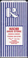 Vintage bag HUSCHER DRUG STORE Rx Higginsville Missouri new old stock n-mint