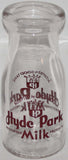 Vintage milk bottle HYDE PARK MILK Cincinnati Ohio dated 1942 pyro half pint