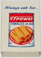 Vintage full matchbox HYPOWER Chili Tamales American Ace Universal Match n-mint+