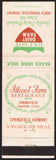 Vintage matchbook cover IDLENOT DAIRY FARM Dairy North Springfield Vermont