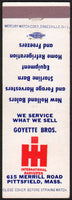 Vintage matchbook cover IH INTERNATIONAL HARVESTER Goyette Bros Pittsfield Mass