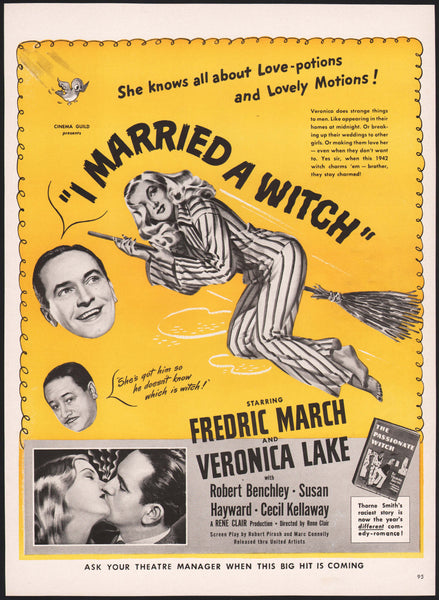 Vintage magazine ad I MARRIED A WITCH movie 1942 Fredric March Veronica Lake