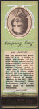 Vintage matchbook cover INEZ CORTNEY movie star Diamond Match Company with bio