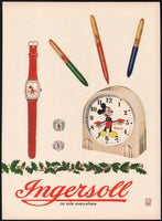 Vintage magazine ad INGERSOLL 1948 Walt Disney Mickey Mouse watch and clock 2 page