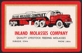 Vintage playing card INLAND MOLASSES COMPANY picturing their truck Dubuque Iowa