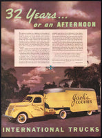 Vintage magazine ad IH INTERNATIONAL TRUCKS 1938 Jacks Cookie Co truck Florida