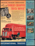Vintage magazine ad IH INTERNATIONAL TRUCKS 1940 Worlds Champion Truck Driver