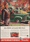 Vintage magazine ad INTERNATIONAL TRUCKS IH Harvester 1945 Home Builders truck