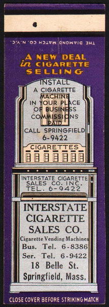 Vintage matchbook cover INTERSTATE CIGARETTE vending machine pictured salesman sample