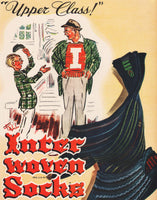 Vintage magazine ad INTERWOVEN SOCKS from 1946 Upper Class Frederick Fell art
