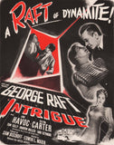 Vintage magazine ad INTRIGUE movie from 1948 George Raft June Havoc Helen Carter