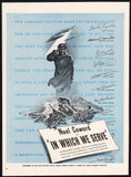 Vintage magazine ad IN WHICH WE SERVE movie from 1943 Noel Coward WWII scene