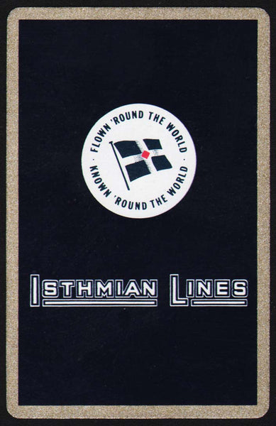 Vintage playing card ISTHMIAN LINES steamship company with a black background