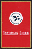 Vintage playing card ISTHMIAN LINES steamship company with a red background