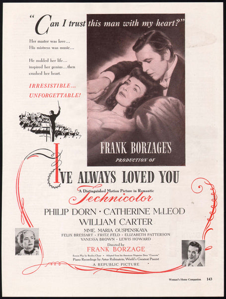 Vintage magazine ad IVE ALWAYS LOVED YOU movie 1946 Philip Dorn Catherine McLeod