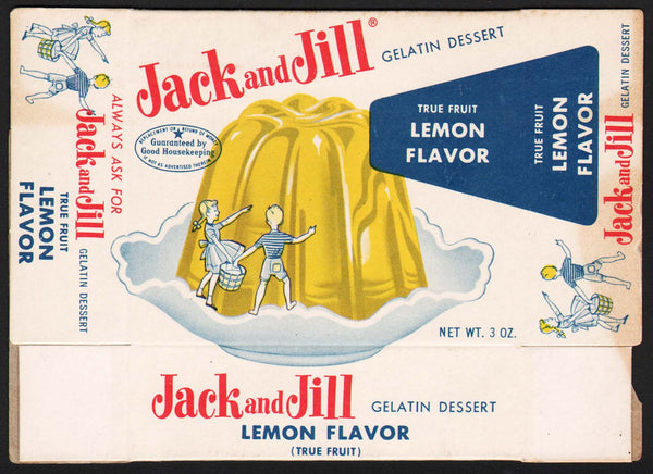 Vintage box JACK and JILL Lemon Gelatin with kids pictured Junior Food Tyrone PA