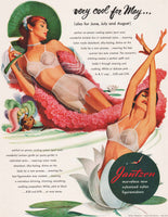 Vintage magazine ad JANTZEN from 1951 women pictured with Pete Hawley artwork