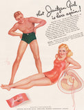 Vintage magazine ad JANTZEN swimsuits from 1941 pinup girl Alberto Vargas art