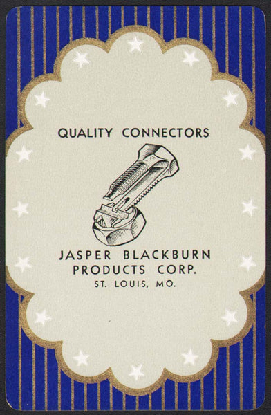 Vintage playing card JASPER BLACKBURN PRODUCTS CORP Quality Connectors St Louis