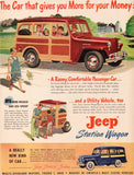 Vintage magazine ad JEEP STATION WAGON More for your money 1949 Willys Overland