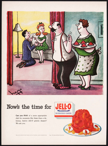 Vintage magazine ad JELL-O from 1953 cartoon pictured with Syd Hoff artwork