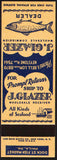 Vintage matchbook cover J GLAZER Seafood Dealer Philadelphia PA salesman sample