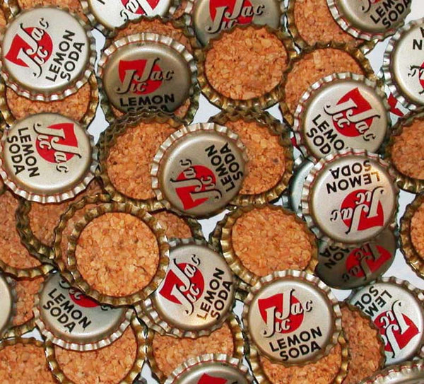 Soda pop bottle caps Lot of 25 JIC JAC LEMON cork lined unused new old stock