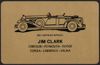 Vintage playing card JIM CLARK gold Chrysler Plymouth Dodge Topeka Lawrence KS