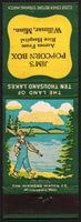 Vintage matchbook cover JIMS POPCORN BOX boy fishing pictured Willmar Minnesota