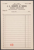 Vintage receipt J L HOOPS and SONS General Merchandise Crocker Missouri 1940s