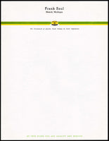 Vintage letterhead JOHN DEERE Frank Saul Mesick Michigan new old stock n-mint+