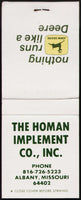 Vintage full matchbook JOHN DEERE The Homan Implement Co Inc Albany Missouri
