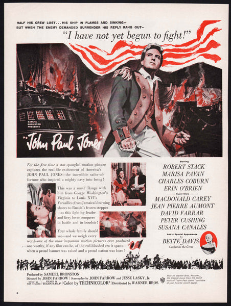 Vintage magazine ad JOHN PAUL JONES movie from 1959 Robert Stack Marisa Pavan