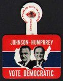 Vintage political pin JOHNSON HUMPHREY with their pictures Vote Democratic n-mint