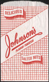 Vintage bag JOHNSONS SALTED NUTS case pictured large size new old stock n-mint