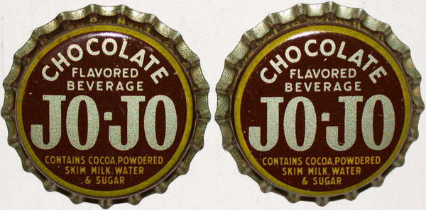 Soda pop bottle caps JO JO CHOCOLATE Lot of 2 cork lined unused new old stock