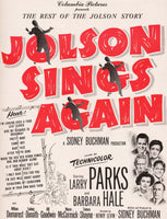 Vintage magazine ad JOLSON SINGS AGAIN movie from 1949 Larry Parks Barbara Hale