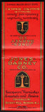 Vintage full matchbook JONES DABNEY Devoe paint Louisville Detroit Newark n-mint+