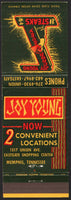 Vintage matchbook cover JOY YOUNG Chop Suey Steaks sign pictured Memphis Tennessee
