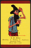 Vintage playing card J S STITES Plumbing Paul Webb hillbilly yellow Rosemead CA