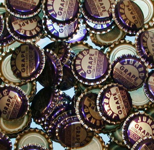Soda pop bottle caps Lot of 12 JUMBO GRAPE SODA plastic unused new old stock