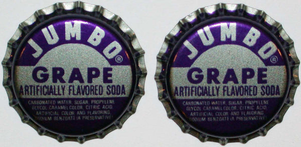 Soda pop bottle caps JUMBO GRAPE SODA Lot of 2 plastic unused new old stock