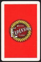 Vintage playing card KANSAS EXPANSION FLOUR sunflower red background Wichita