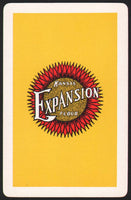 Vintage playing card KANSAS EXPANSION FLOUR sunflower yellow background Wichita