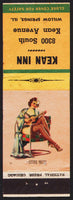Vintage matchbook cover KEAN INN girlie pictured Sitting Pretty Willow Springs ILL