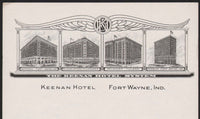 Vintage letterhead KEENAN HOTEL old hotels pictured Fort Wayne Indiana excellent++