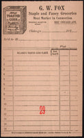 Vintage receipt KELLOGGS CORN FLAKES box pictured 1910s G W Fox Chicago ILL unused