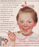 Vintage magazine ad KELLOGGS CORN FLAKES from 1954 little girl Norman Rockwell