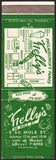 Vintage matchbook cover KELLYS On Mole St seafood and map pictured Philadelphia