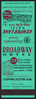 Vintage matchbook cover KEMPER LANE HOTEL and Broadway Hotel Cincinnati Ohio